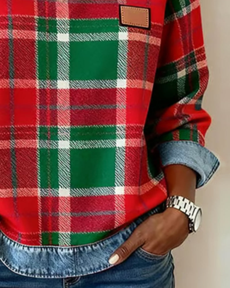 Trevane Checkered Patchwork Sweatshirt