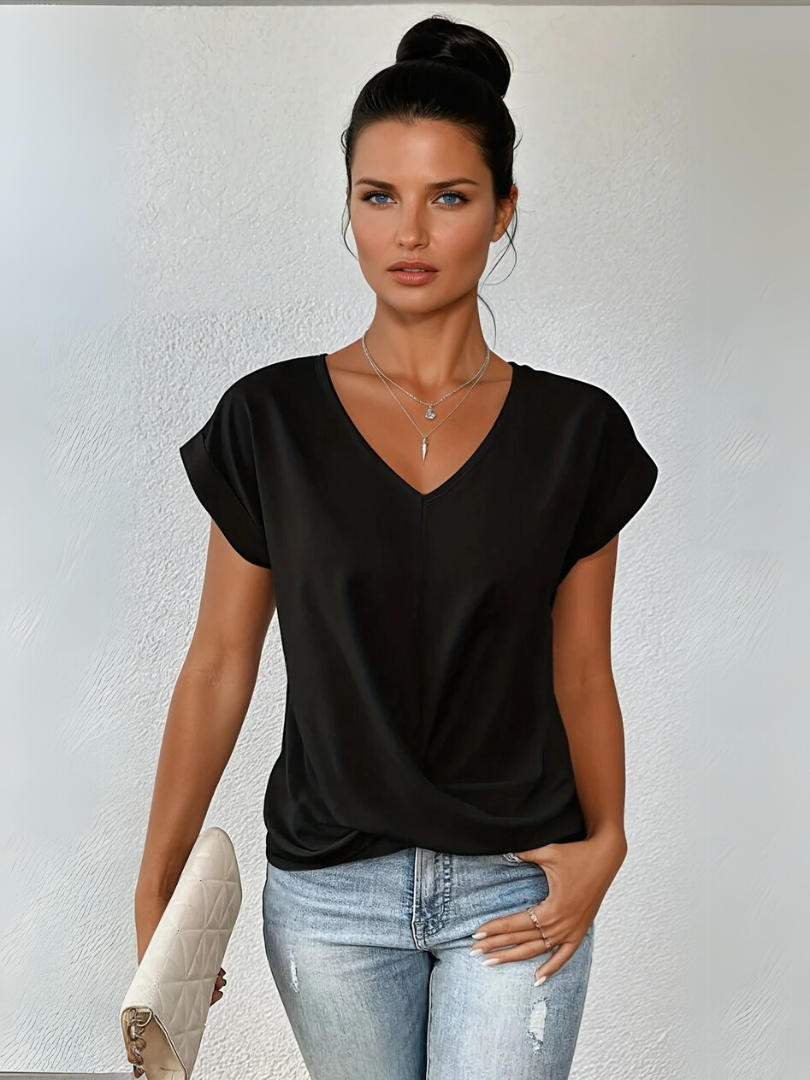 Sarah - Sophisticated V-Neck Summer Top