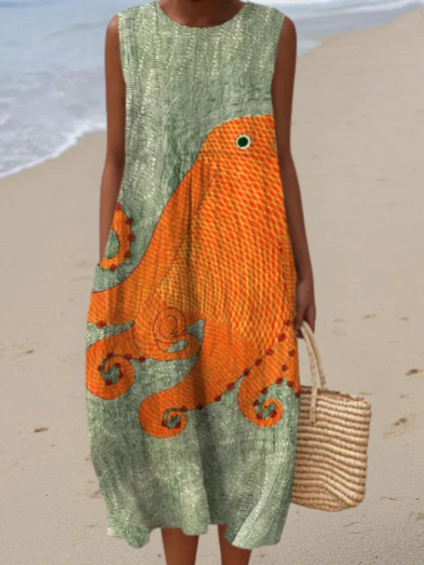 Ondine Sleeveless Midi Dress