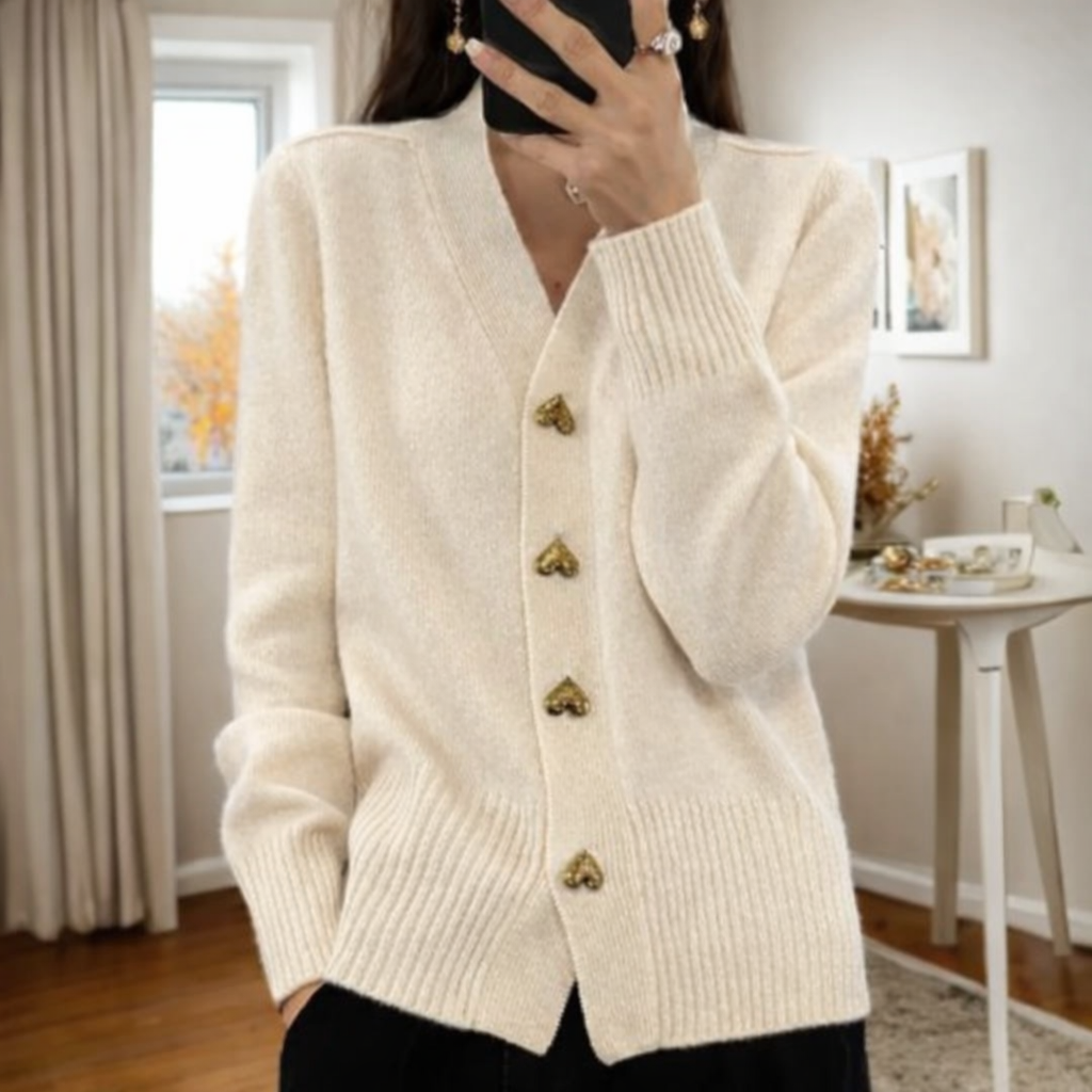 Noeline Heart Button Cardigan
