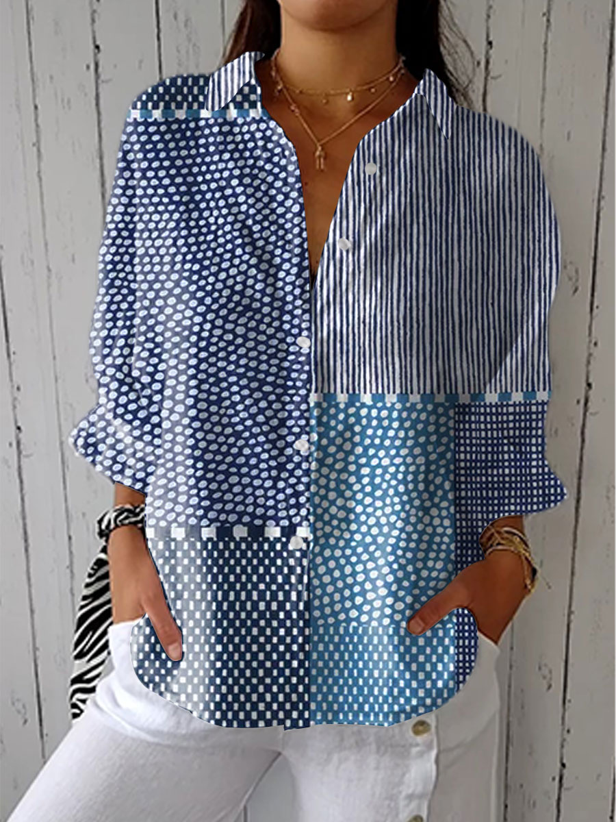 Zephyrine - Ocean Patchwork Blouse