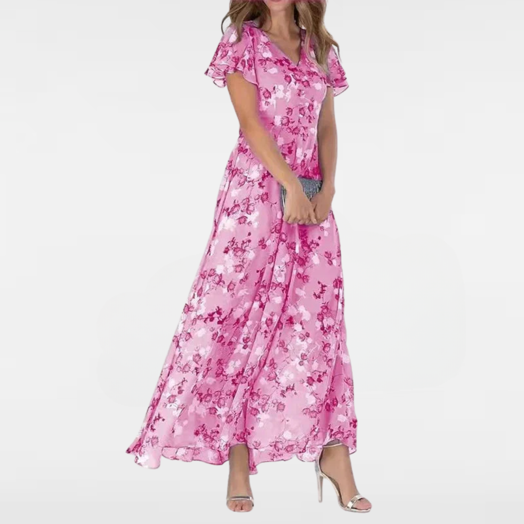 Elara - Floral Short Sleeve Dress