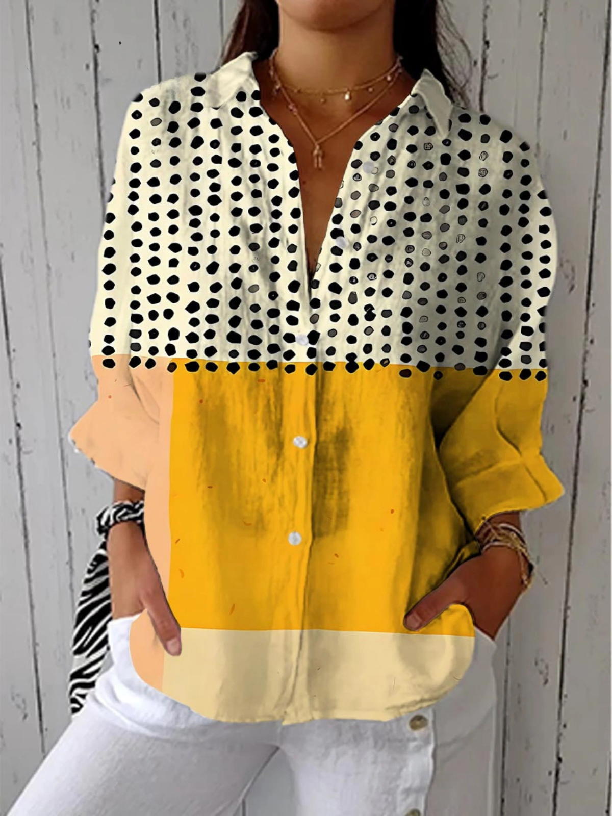 Revanne Abstract Dot Blouse