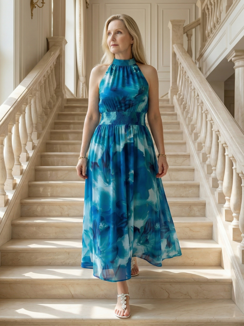 Solstice - Flowing Halter Midi Dress – Flowing Halter Midi Dress 17