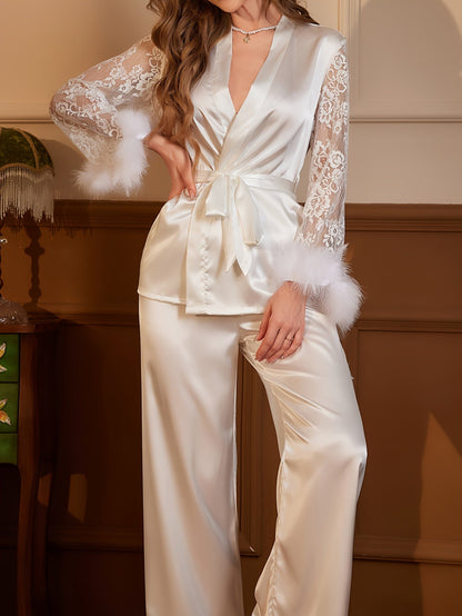 Seraphine Lace Trim Pajama Set