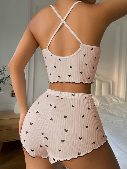 Amelise Ruffle Heart Pajama Set