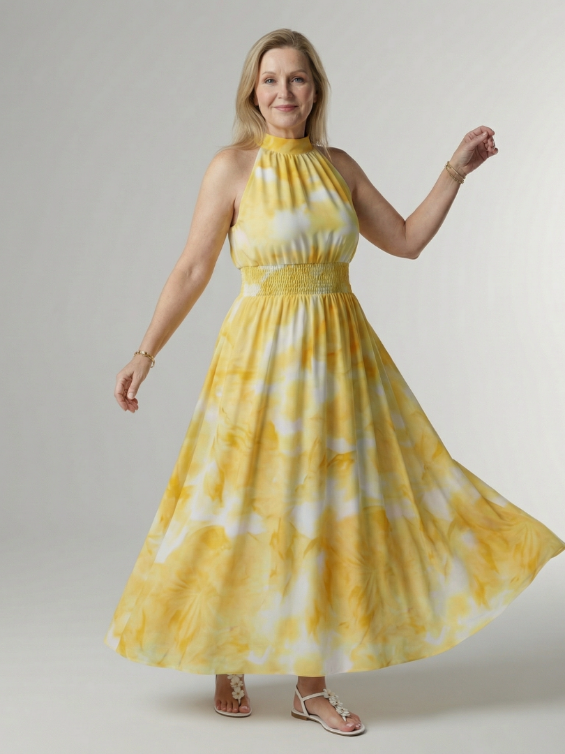 Solstice - Flowing Halter Midi Dress