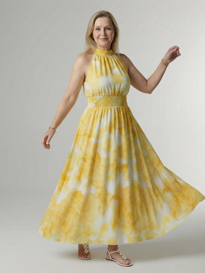 Solstice - Flowing Halter Midi Dress