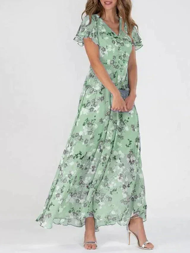 Elara - Floral Short Sleeve Dress
