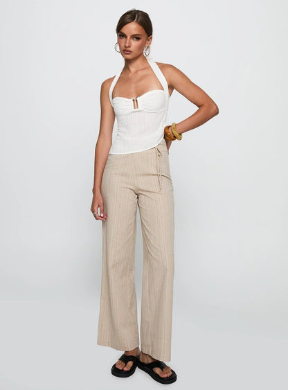Elara - Ribbed Halter Top