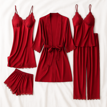 Mirène Satin Lace Loungewear Set