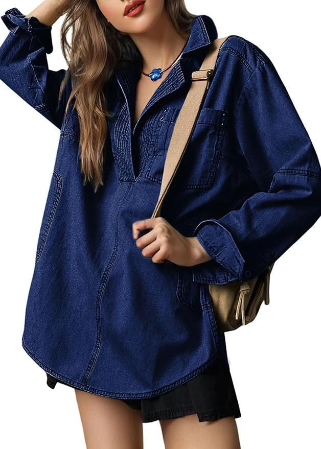 Florenne Pleated Denim Tunic