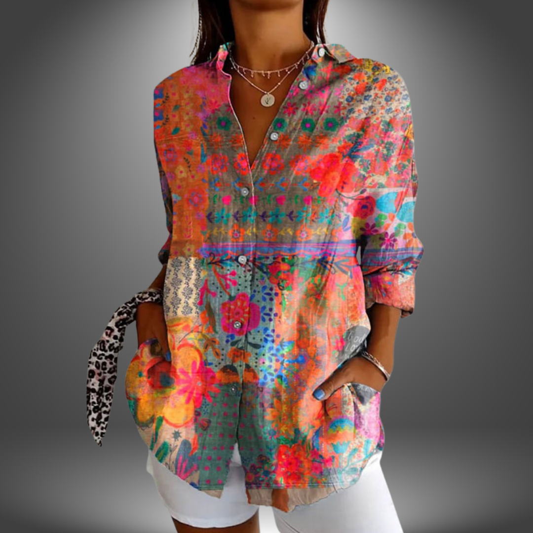 Ivette Floral Button Down Blouse