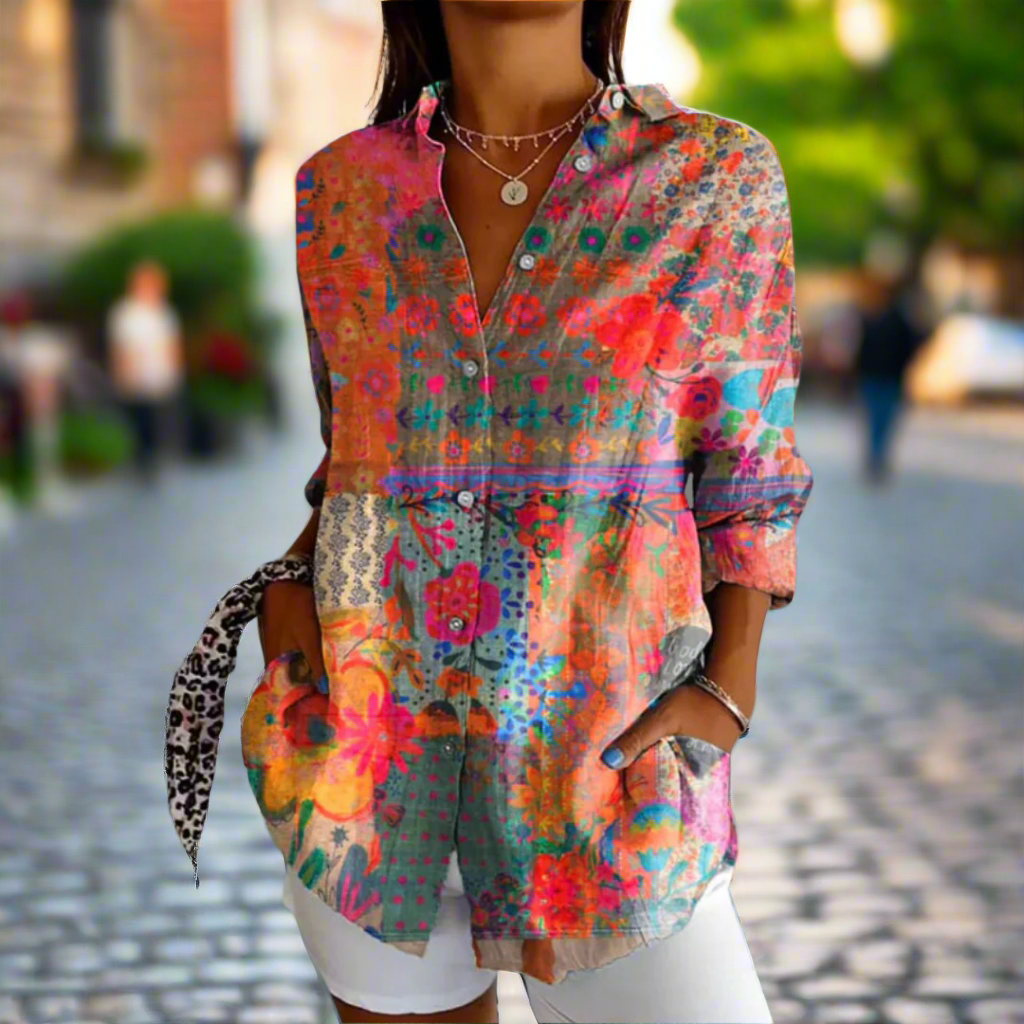 Ivette Floral Button Down Blouse
