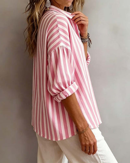 Cameline Striped Collar Blouse