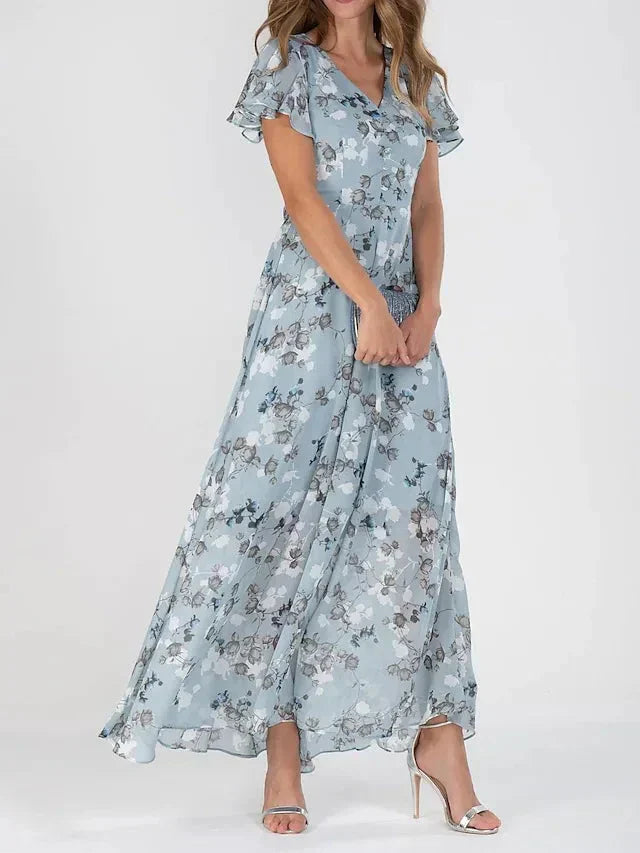 Elara - Floral Short Sleeve Dress