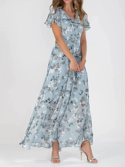 Elara - Floral Short Sleeve Dress
