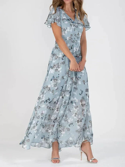 Elara - Floral Short Sleeve Dress