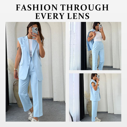Adrielle Sleeveless Blazer Set