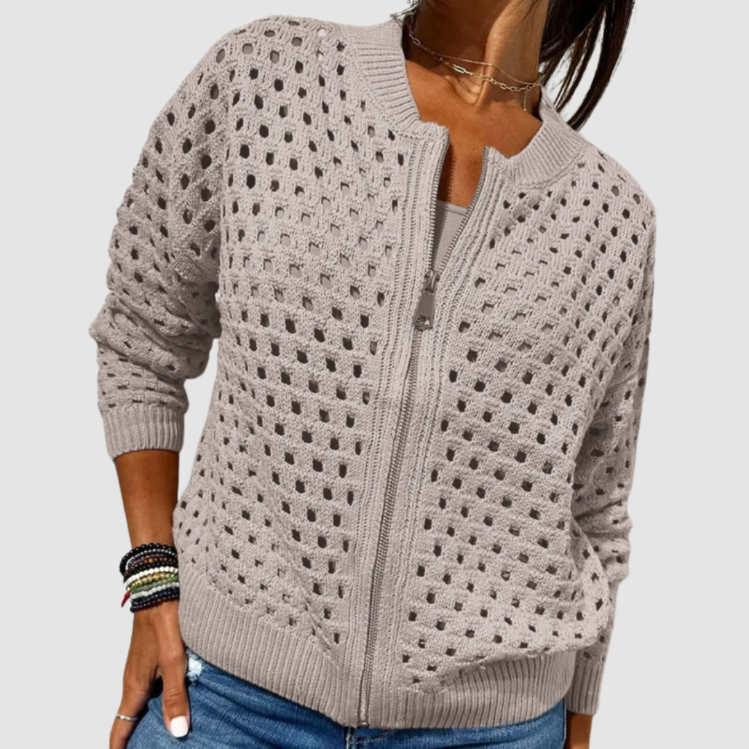 Elodie - Knitted Zip-Up Cardigan