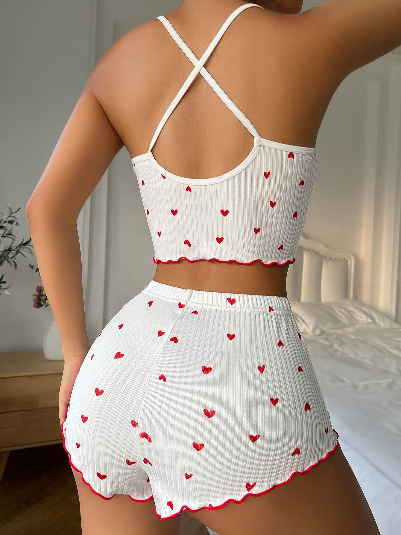 Amelise Ruffle Heart Pajama Set