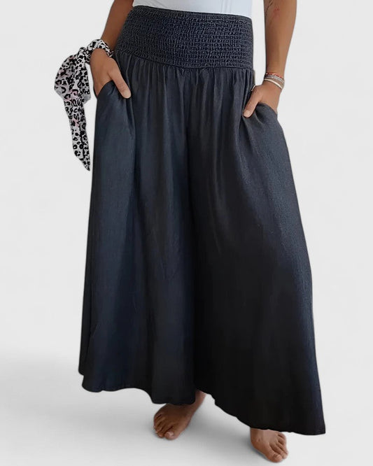 Evalia Lightweight Wide Leg Trousers