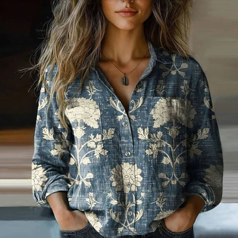 Rosaire Vintage Floral Blouse