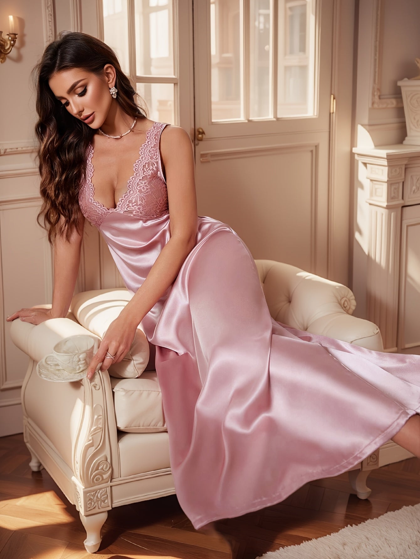 Elowen Backless Lace Nightgown