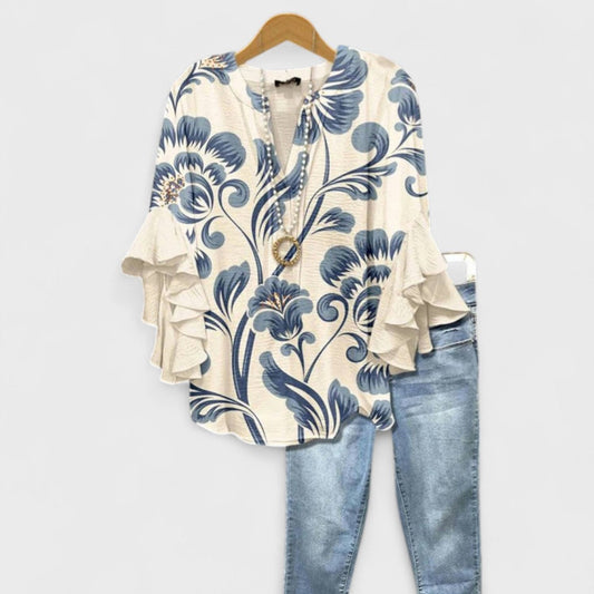 Sienne Ruffle Sleeve Blouse
