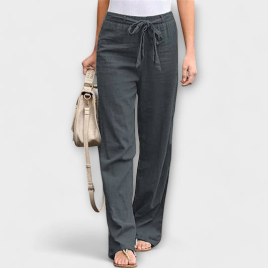 Thessalie Tie Waist Wide Leg Trousers