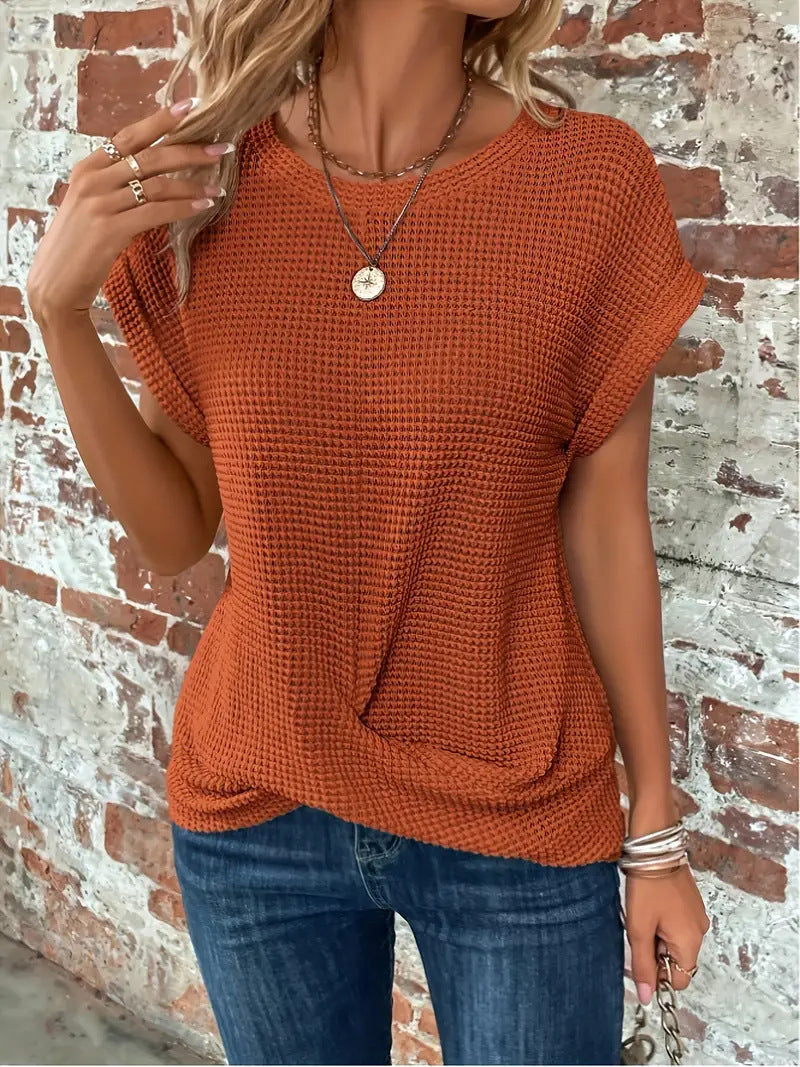 Kailani - Waffle Knit Casual Tee