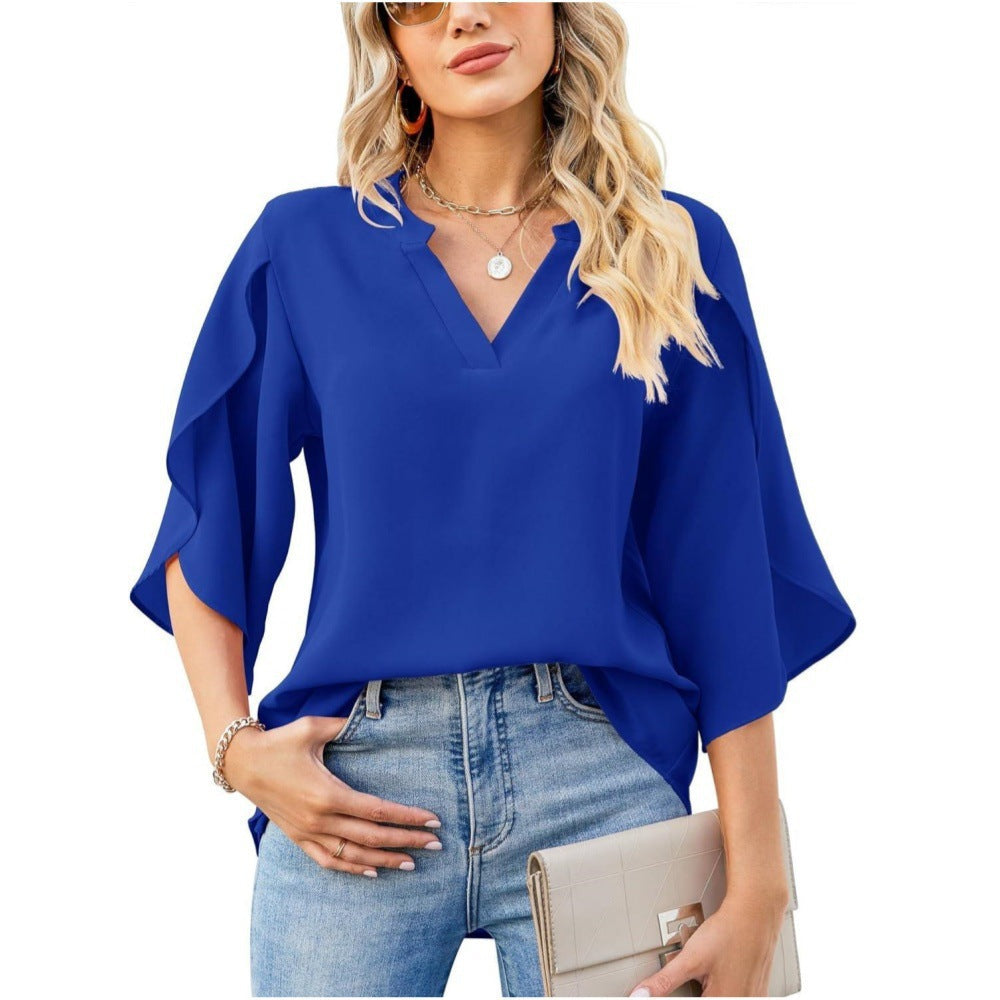 Lorenne Chiffon V Neck Blouse