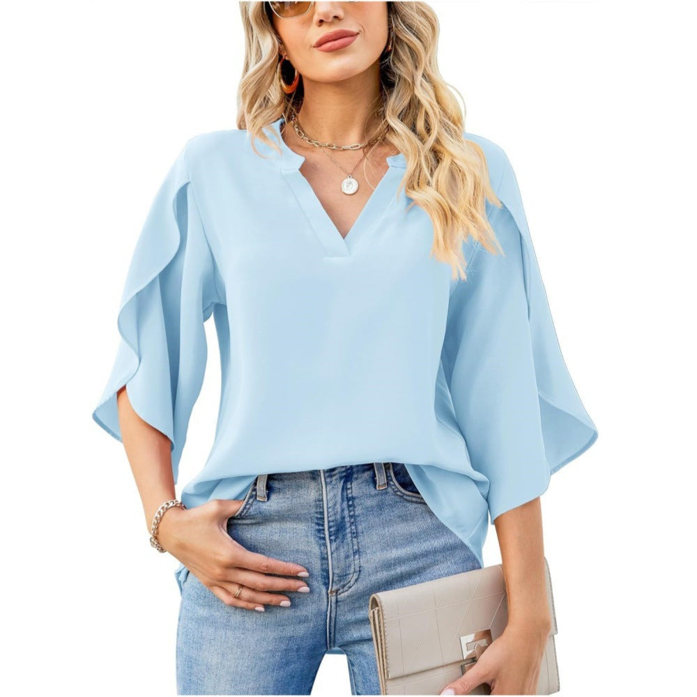 Lorenne Chiffon V Neck Blouse