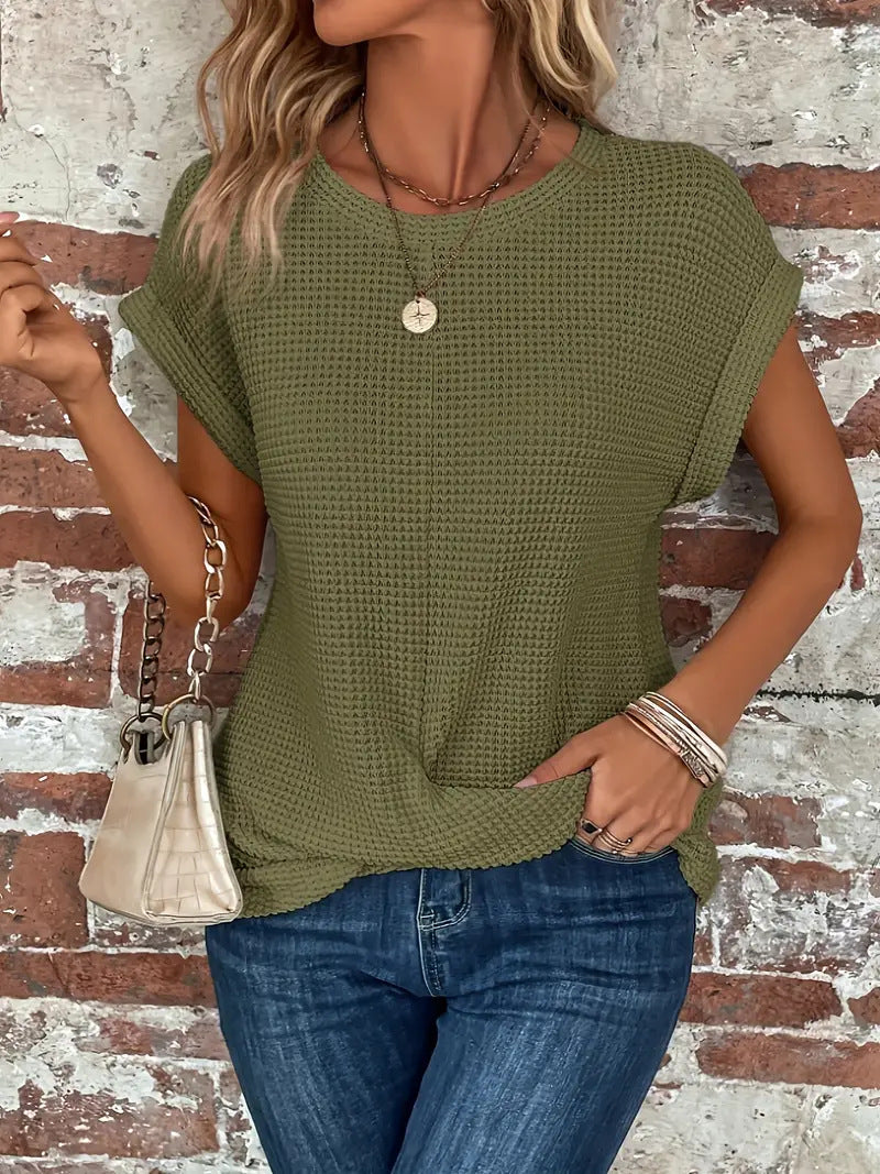 Kailani - Waffle Knit Casual Tee
