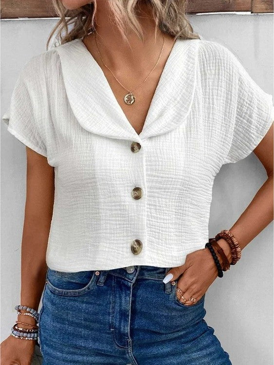 Clarisse Button Down Summer Blouse