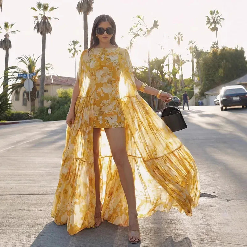 Zarae - Flowy Overlay Maxi Dress