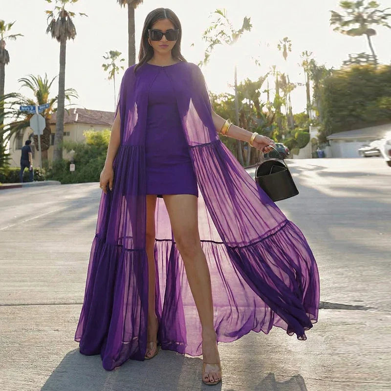 Zarae - Flowy Overlay Maxi Dress