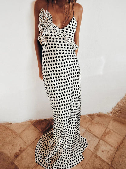 Elara - Playful Polka Dot Maxi Dress