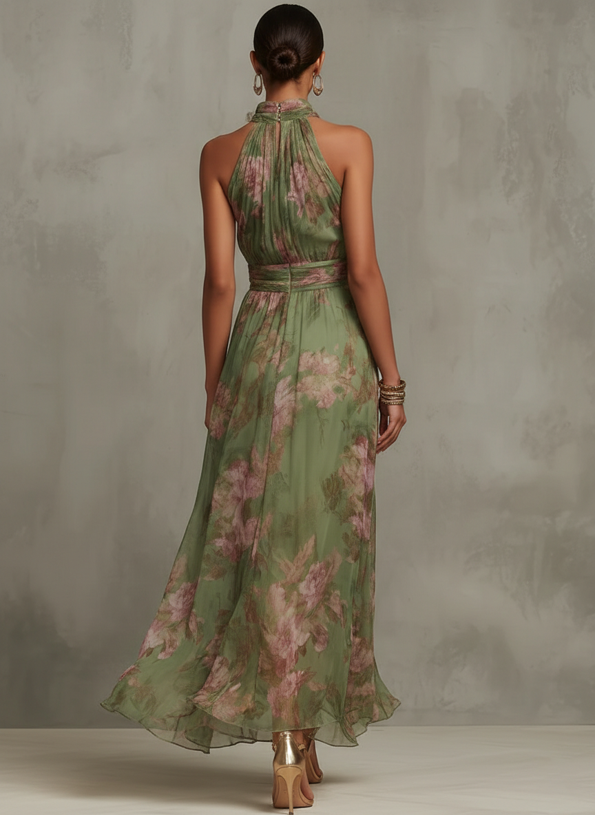 Calliope - Floral Halter Midi Dress