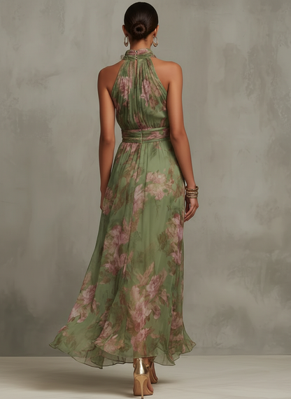 Calliope - Floral Halter Midi Dress