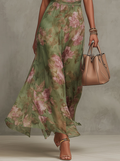 Calliope - Floral Halter Midi Dress