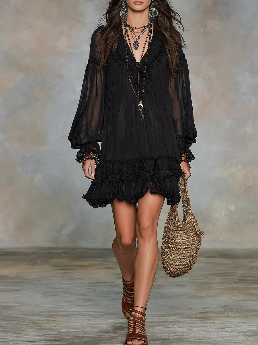 Calypso - Ruffled Mini Dress