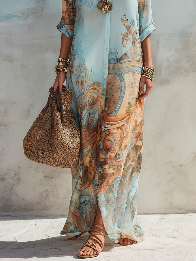Zephyr - Flowing Button-Down Maxi Dress – Flowing Button-Down Maxi Dress 5