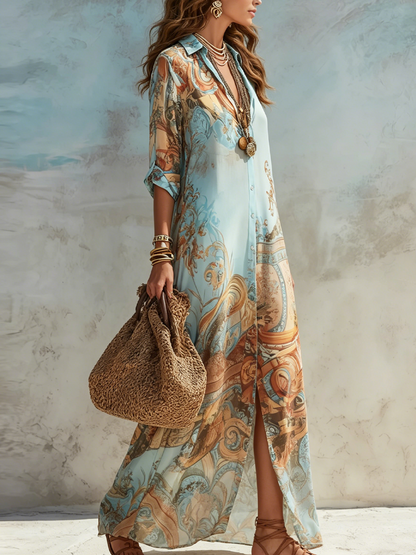 Zephyr - Flowing Button-Down Maxi Dress – Flowing Button-Down Maxi Dress 2