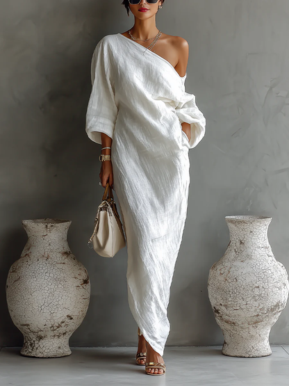 Solenne One Shoulder Maxi Dress