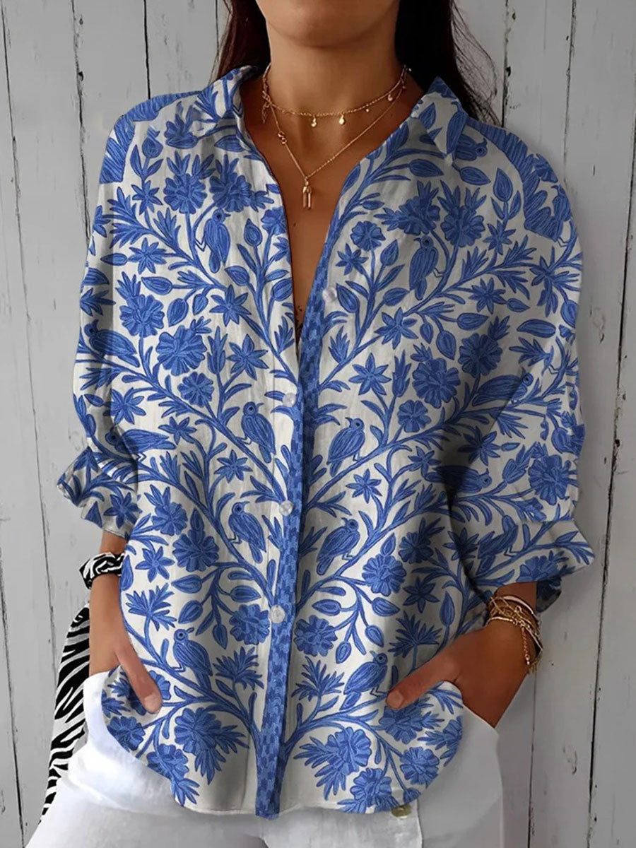 Marigold - Blue Garden Blouse