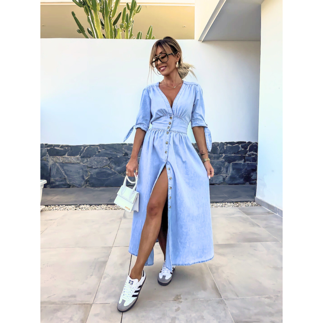 Perla - Denim Dream Midi Dress
