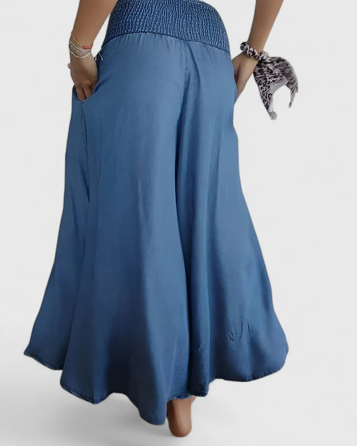 Evalia Lightweight Wide Leg Trousers