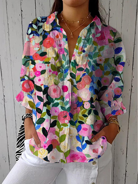 Rosalind - Painterly Floral Blouse