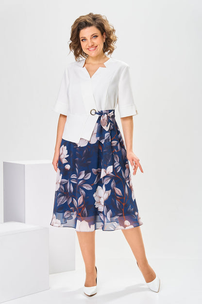 Front view of the Celeste flowy cotton-silk dress in a soft pink shade, showcasing its elegant drape.